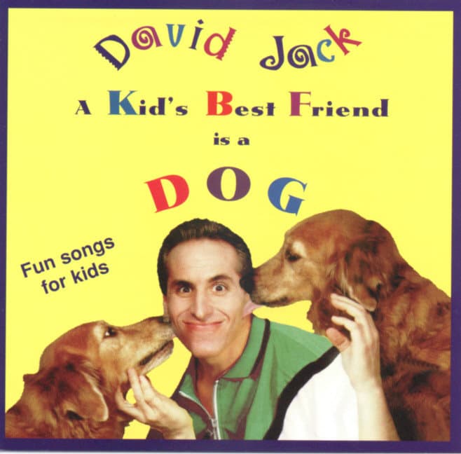 A Kid's Best Friend is a DOG album cover with David Jack and golden retrievers
